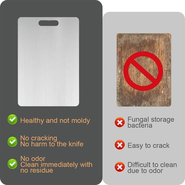 Dubbelsidig skärbräda i rostfritt stål