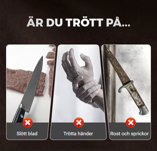 "🔪 Volframstål Knivset – 5x Längre Skärpa, Ergonomiskt Handtag & Mjuk Start-Paket inkl. Slipsten!"