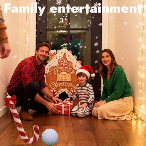 🍪 50% RABATT NU! ✨ Pepparkaksgolfset - Festligt Julspel med 2 Putters & 6 Hål för Familjekul under Helgerna 🎄🏌️‍♂️