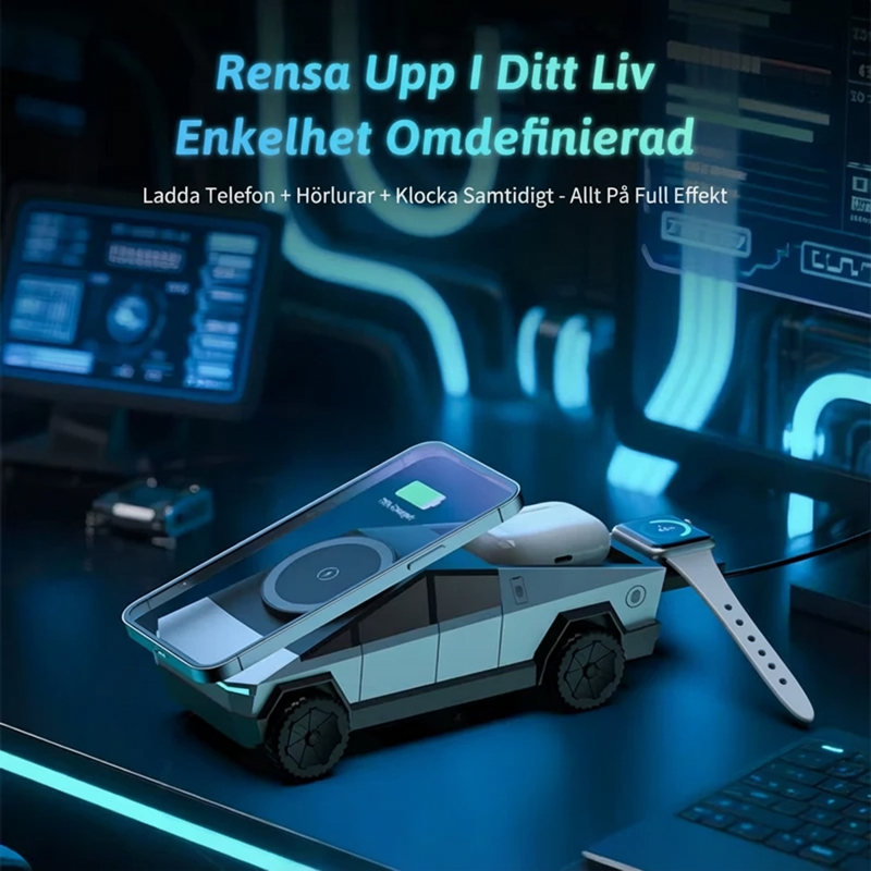 ⚡ CyberDock 3-in-1 Trådlös Laddare – Snabb, Smidig & Kraftfull