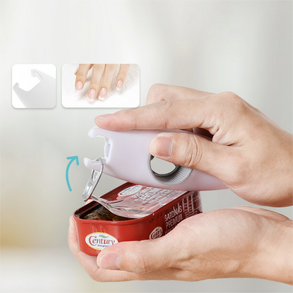 5-i-1 Multifunktionell öppnare för flaskor & burkar. Perfekt för seniorer, kvinnor och svaga händer.