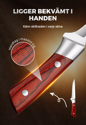 "🔪 Volframstål Knivset – 5x Längre Skärpa, Ergonomiskt Handtag & Mjuk Start-Paket inkl. Slipsten!"