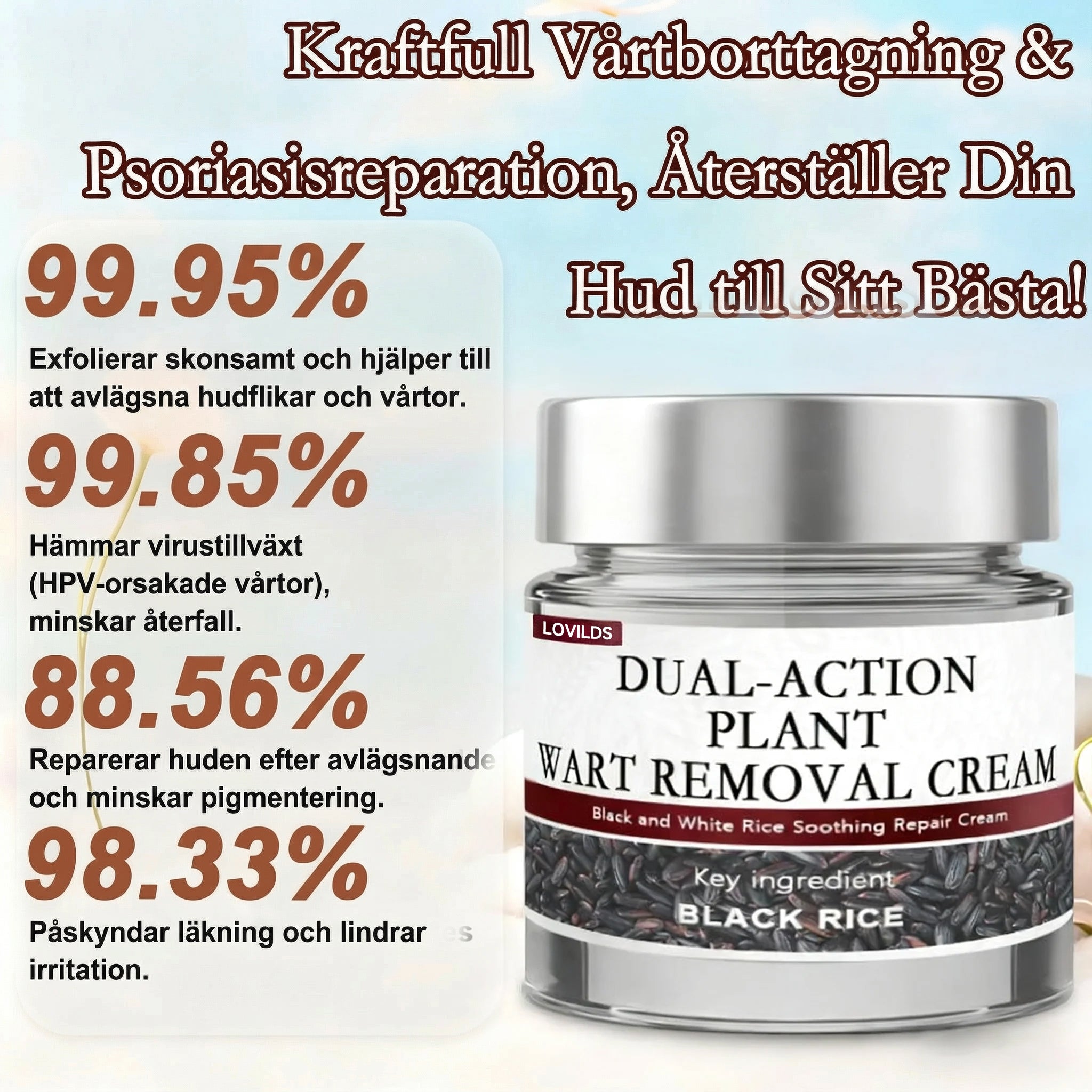 Black Rice Skin Repair Essence Cream ⚕️ FDA-certifierad (tar bort vårtor och hudutväxter, förbättrar keratinuppbyggnad och seborroiskt eksem, follikulär keratos, åldersfläckar och blåmärken)