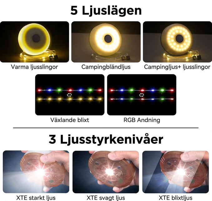 ✨🏕️ Oppgrader campingopplevelsen din med våre oppladbare, vanntette lyslenker! 🌟