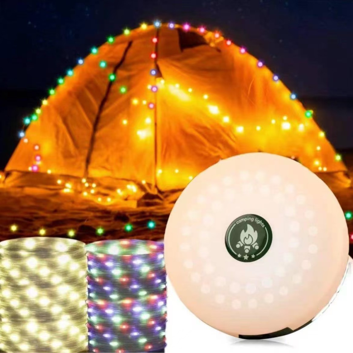 ✨🏕️ Oppgrader campingopplevelsen din med våre oppladbare, vanntette lyslenker! 🌟