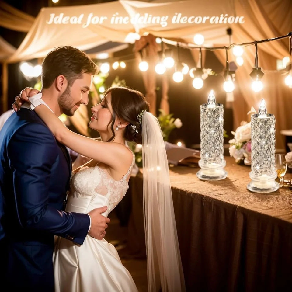 Rose Shadow LED flammande ljus – romantiska batteridrivna LED-blockljus för Alla hjärtans dag, frieri, jubileum, bröllop & juldekorationer