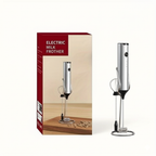 Elektrisk mjölkskummare med laddningskabel och manuell för bekväm användning när som helst (silver)