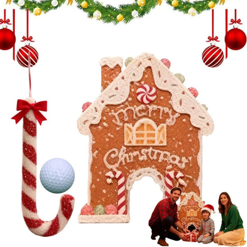 🍪 50% RABATT NU! ✨ Pepparkaksgolfset - Festligt Julspel med 2 Putters & 6 Hål för Familjekul under Helgerna 🎄🏌️‍♂️