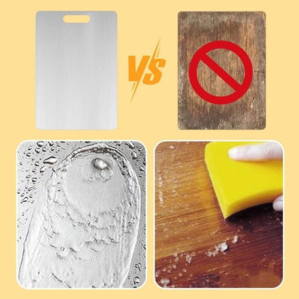 Dubbelsidig skärbräda i rostfritt stål